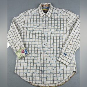 Robert Graham Multi Patterned Shirt with flip up patterned cuffs.